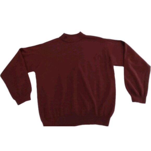COVINGTON Vintage Italian Sweater Red Men Large  knit crewneck Merino Wool 60s - Picture 1 of 8